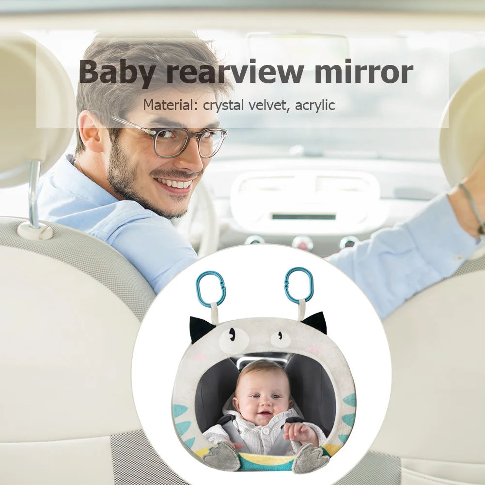 Cute Baby Rear Facing Mirrors Adjustable Wide Angle Safety Car Baby Mirror Back Seat Headrest Rearview Mirror for Kids Child