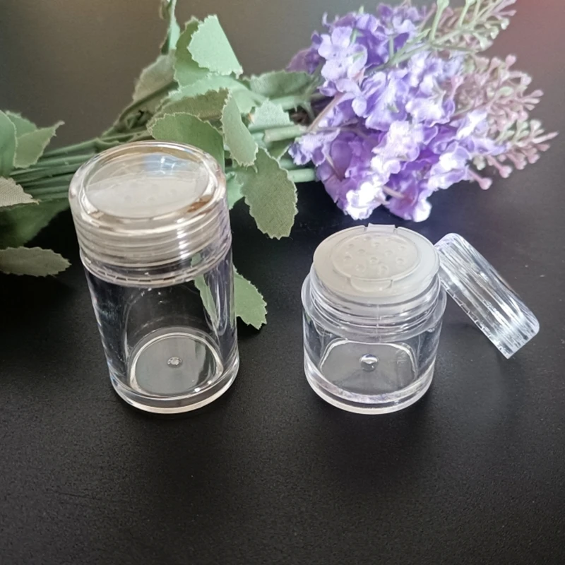 100pcs Loose Powder Jar With 12 Holes Refillable Bottles Nail Powder Bottle With Sifter Nail Glitter Powder Container