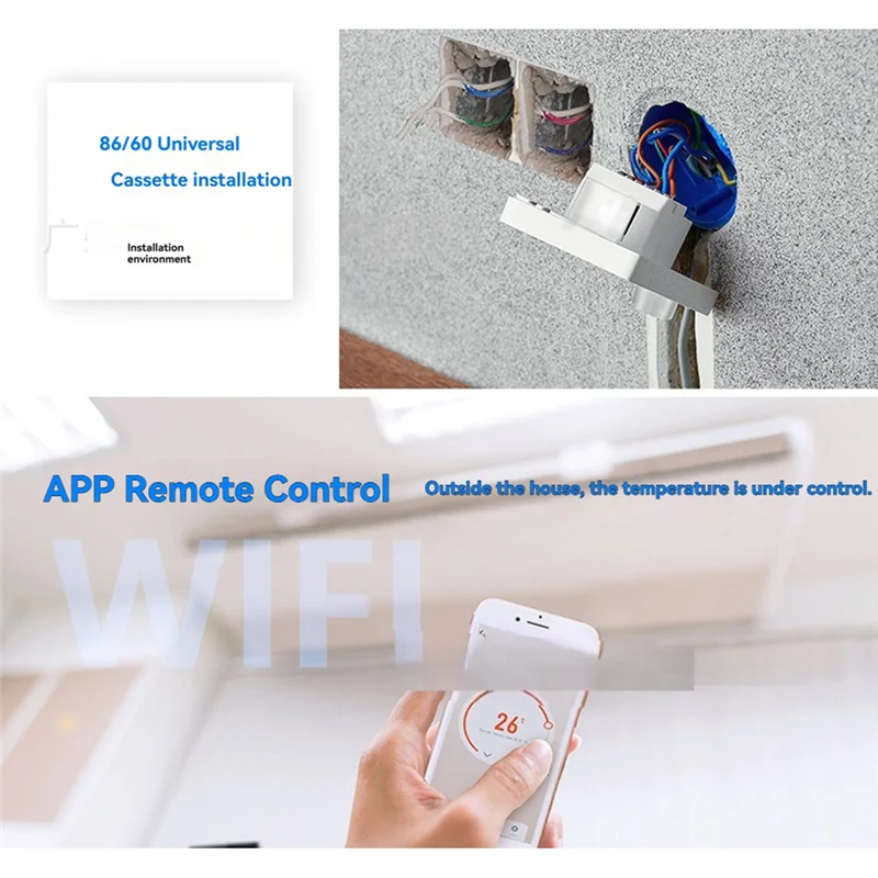 AA01-Tuya Smart Thermostats For Air Conditioner With WIFI Remote Control Smart Knob Thermostat LED Temperature Control Switch A