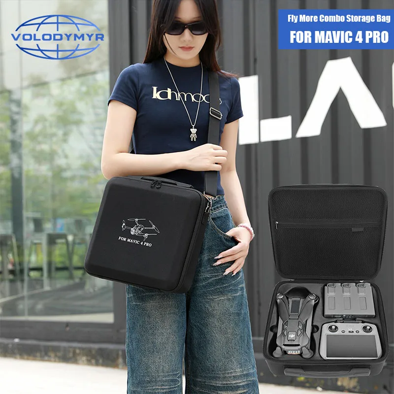 

VOLODYMYR Carrying Case Hard EVA Storage Bag for Mavic 4 Pro Drone Remote Control Box Protective Waterproof Shoulder Handbag