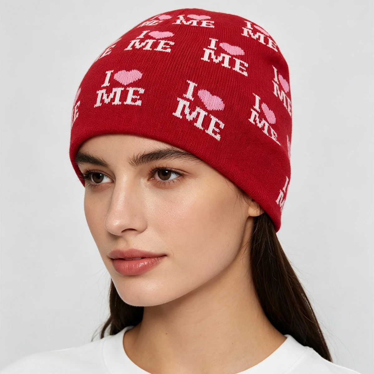 Korean Retro Niche Jacquard Letter Love Knitted Hats New Men Women Warm Casual Versatile Color Block Fashion Personal Beanies 5