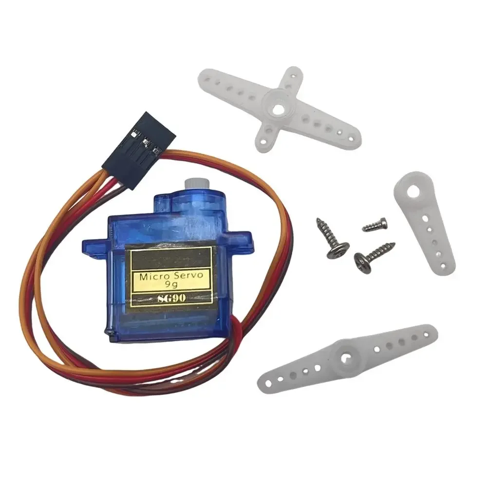 เซอร์โวมอเตอร์พลาสติก SG90 5/10/20 ชิ้น 180-360 องศา เหมาะสำหรับยานพาหนะ เฮลิคอปเตอร์ รถยนต์ รถบรรทุก รถบักกี้ หุ่นยนต์ เครื่องบิน