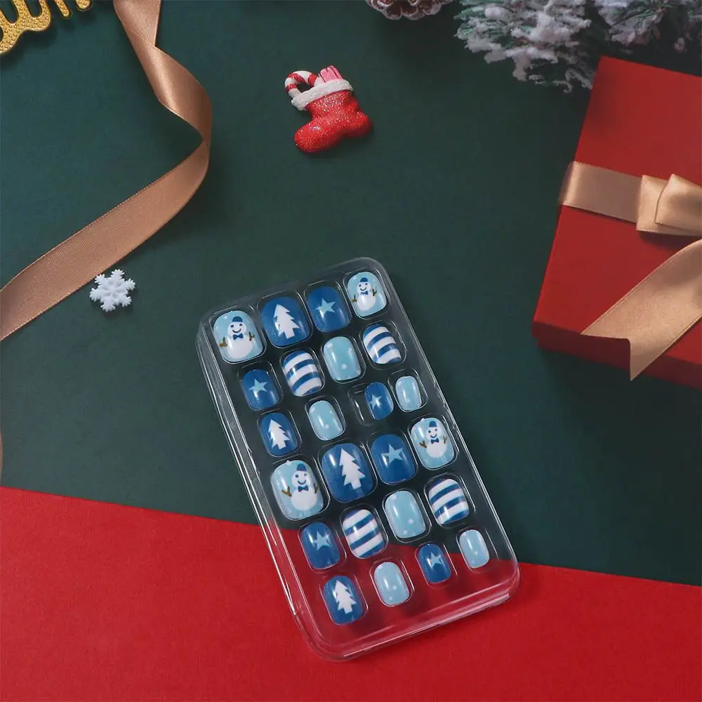 Sulla copertura completa Unghie finte Punte per unghie artificiali Decorazione per unghie fai da te Regali di Natale Unghie finte per bambini Unghie finte natalizie