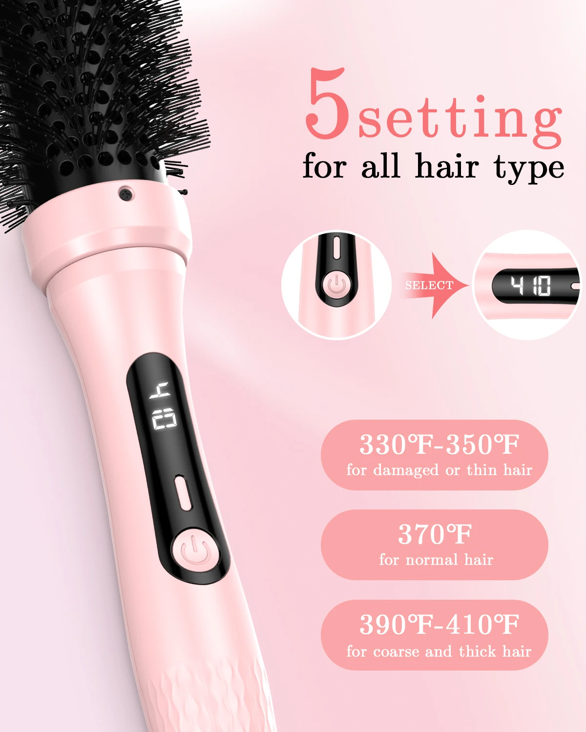 Hair Curler 1.5inch PTC Heat Round Hair Brush Curling and Straightening Crimper Hair iron Fast Ceramic Layer Curlers - view 3