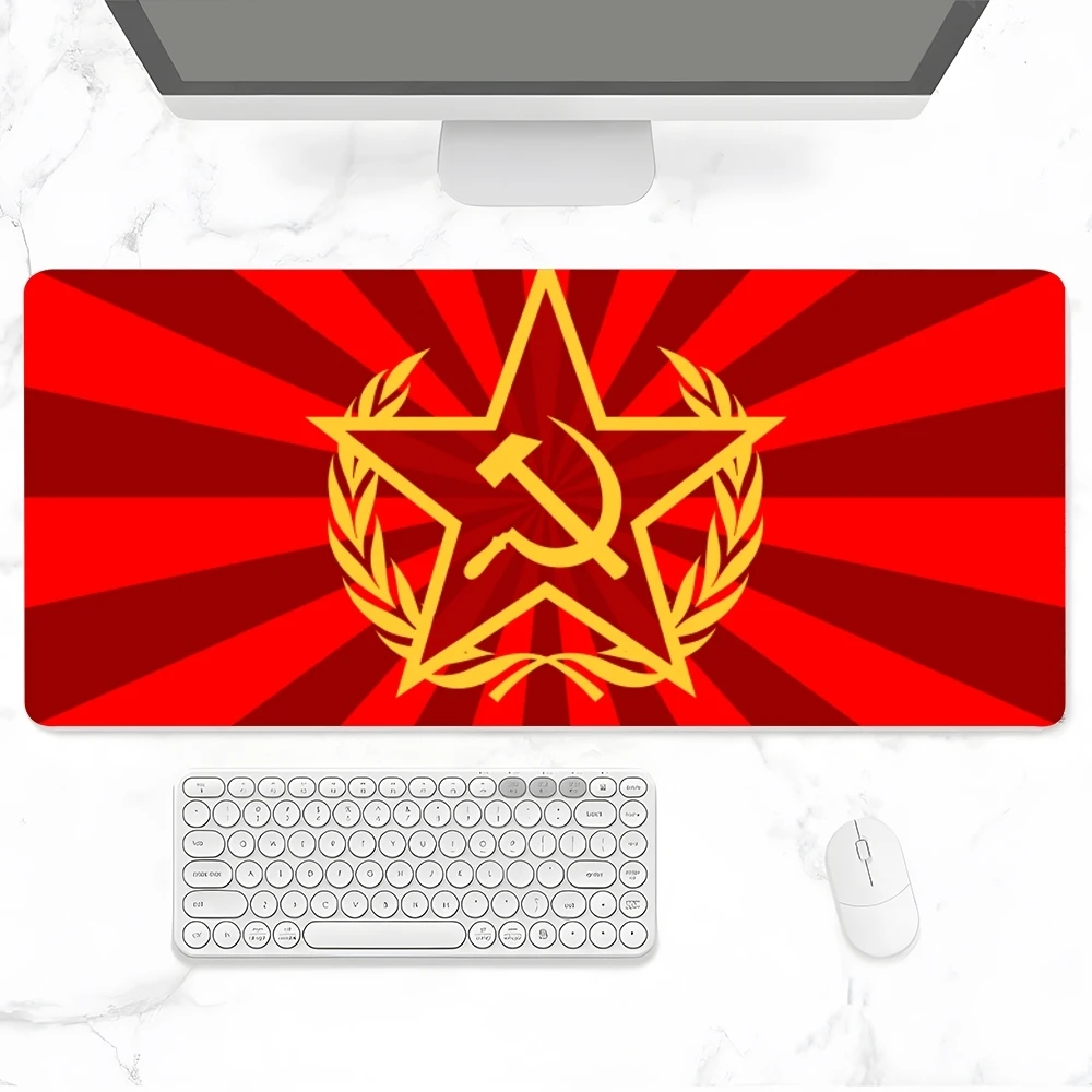 Soviet Union USSR Flag Mouse Pad Gamer Pc Gaming Accessories Rubber Mat XXL Deskmat Mats Keyboard Cabinet Mause Laptops