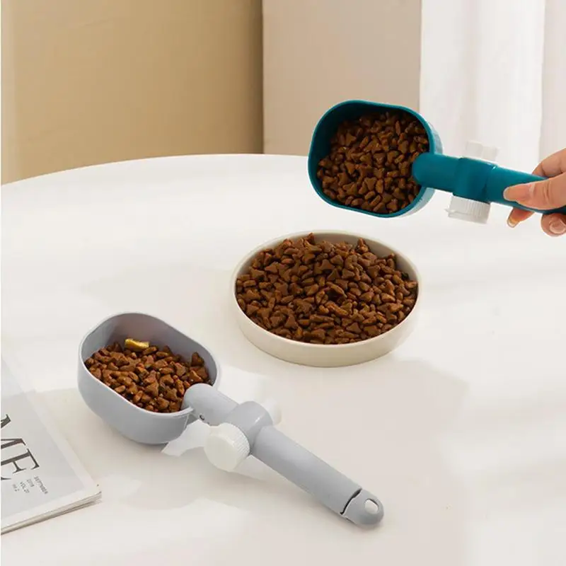 Cat Food Scoop Multi-Functional Spoon For Pet Feeding Dog Food Scooper For Containers Portion Control Serving Spoons