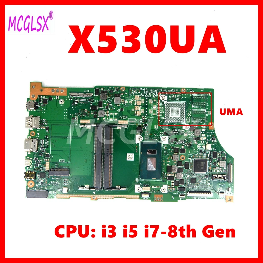 X530UN With i3 i5 i7-8th Gen CPU UMA/DIS Mainboard For ASUS S530U A530U X530UA X530UF F530U V530U R530U K530U Laptop Motherboard