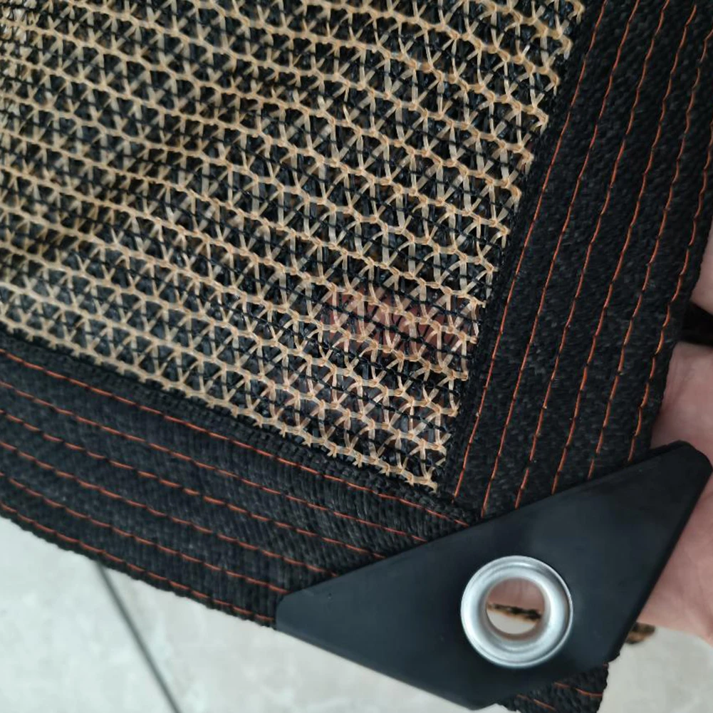 Brown UV Blocking Shade Net for Garden Balcony Outdoor Space Water Drainage Reinforced Edge 1.2m 1.6m 1.5x5m with 20 Ties