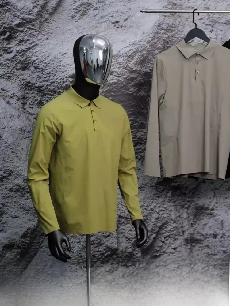 

Busin Sle 3D Tailored Men's irt Qui Dry Breathable High End Heat Sed Faionable Autumn Long Sve T-irt