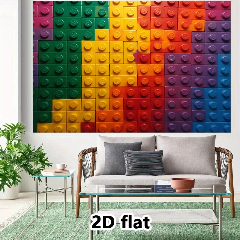 لافتة حفلات - خلفية من الطوب المتشابك بنمط كتلة، ترتيب جو عيد الميلاد المزخرف بالبوليستر