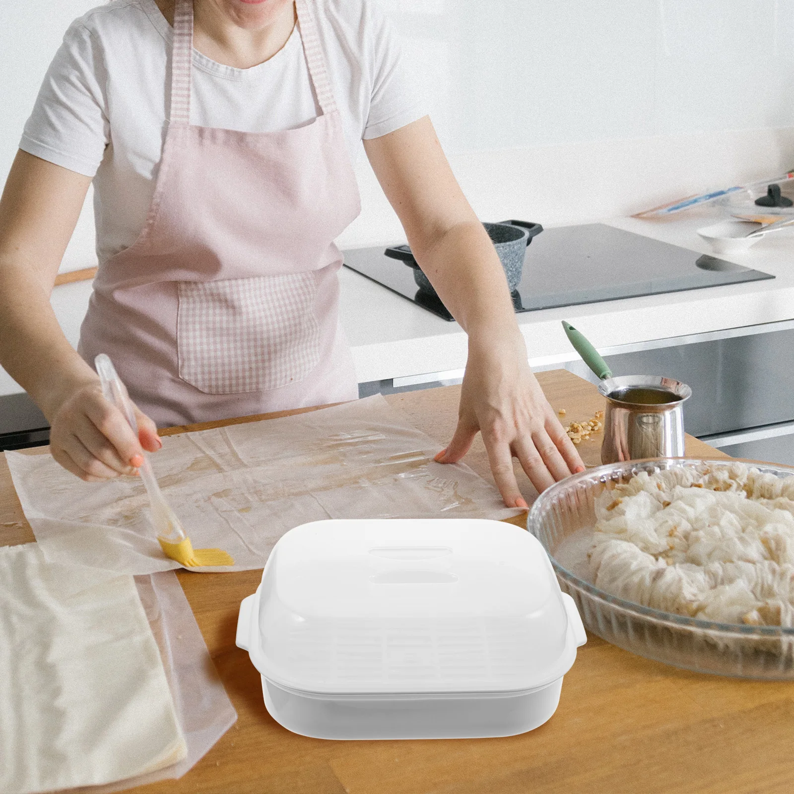

1pc Microwave Steamer Vegetable Basket for Dumpling Food Bowl Cooking Dim Sum Eco Friendly Long Term Safe Use No Water Loss