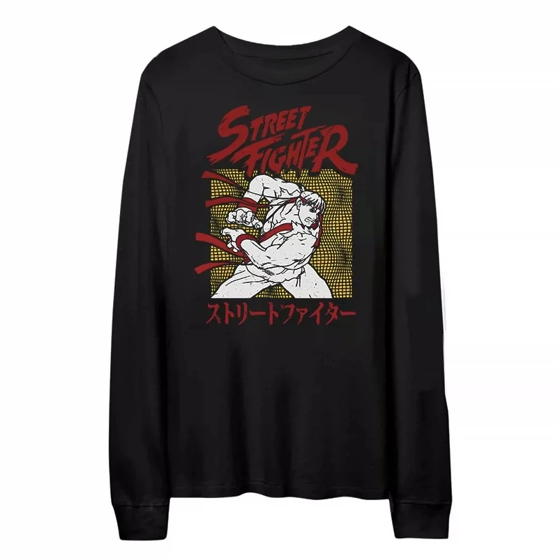 Street Fighter Ken Vs Ryu Player Select Screen Graphic Crewneck Sweatshirt Men Women Streetwear Pullover