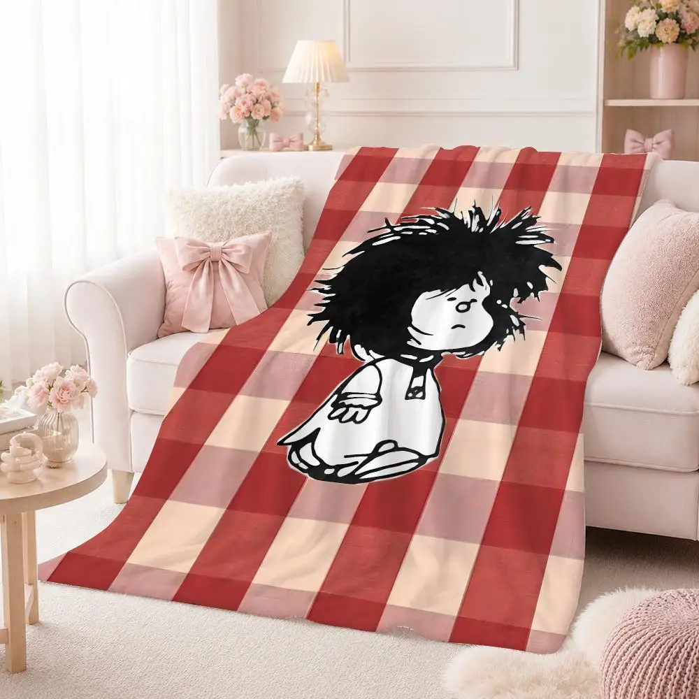 Mafalda Funny Throw Flannel 240g Blanket Soft Skin-friendly For Sofa Nap Air-Conditioned Room