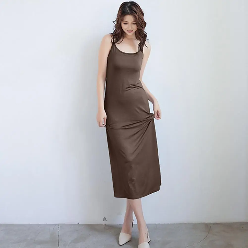 Material Dress Homewear Dress Elegant Solid Color Midi Dress for Women Stylish Backless Suspender for Wear Bedroom Comfortable