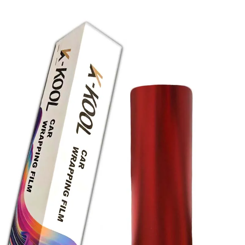 فيلم تغليف السيارة PET سيارة التفاف الفينيل ماتي مطلي لامع أحمر اللون تغيير 1.52*18 متر الهواء الإصدار سيارة يلتف