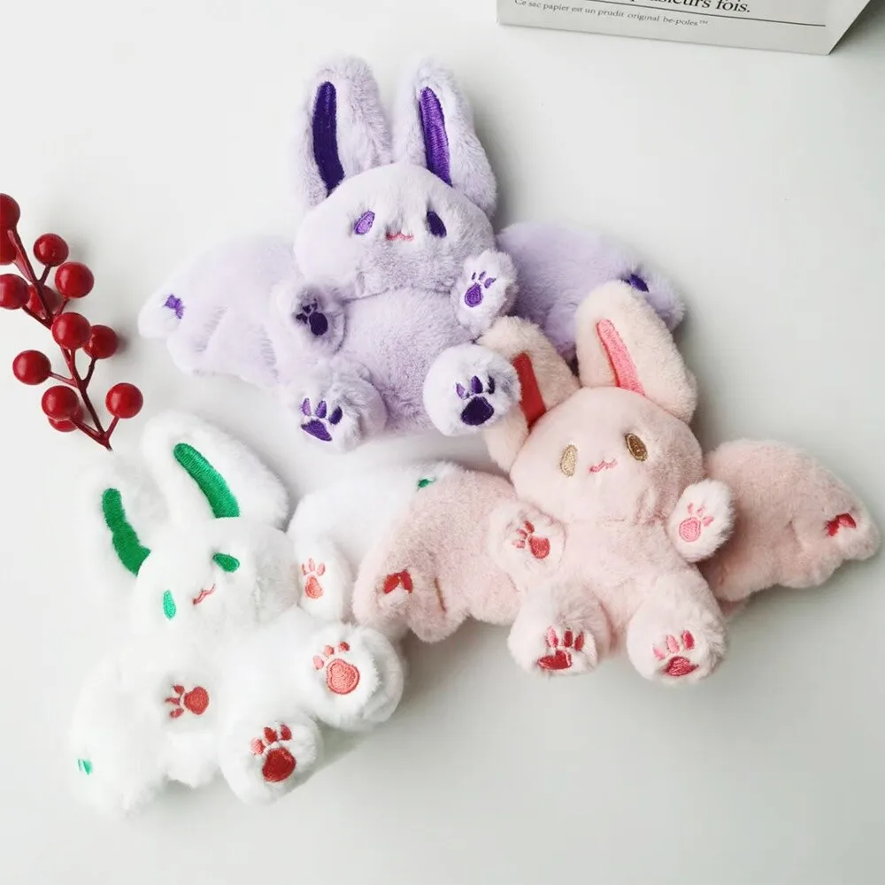Conejo de murciélago Kawaii de 15cm, llavero de conejo volador, muñeco de animales de peluche, regalo de cumpleaños para chico, accesorios colgantes para mochila