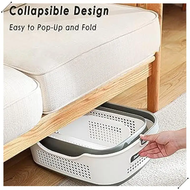 1Set Collapsible Laundry Basket Foldable Laundry Basket PP With Handles -Up Storage Container/Hamper For Laundry