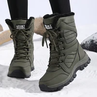 Winter Women Snow Boot High-top Waterproof Ankle Boots Ladies Thick Plus Warm Snow Hiking Boots Outdoor Cotton Shoes Sneakers - Image 2
