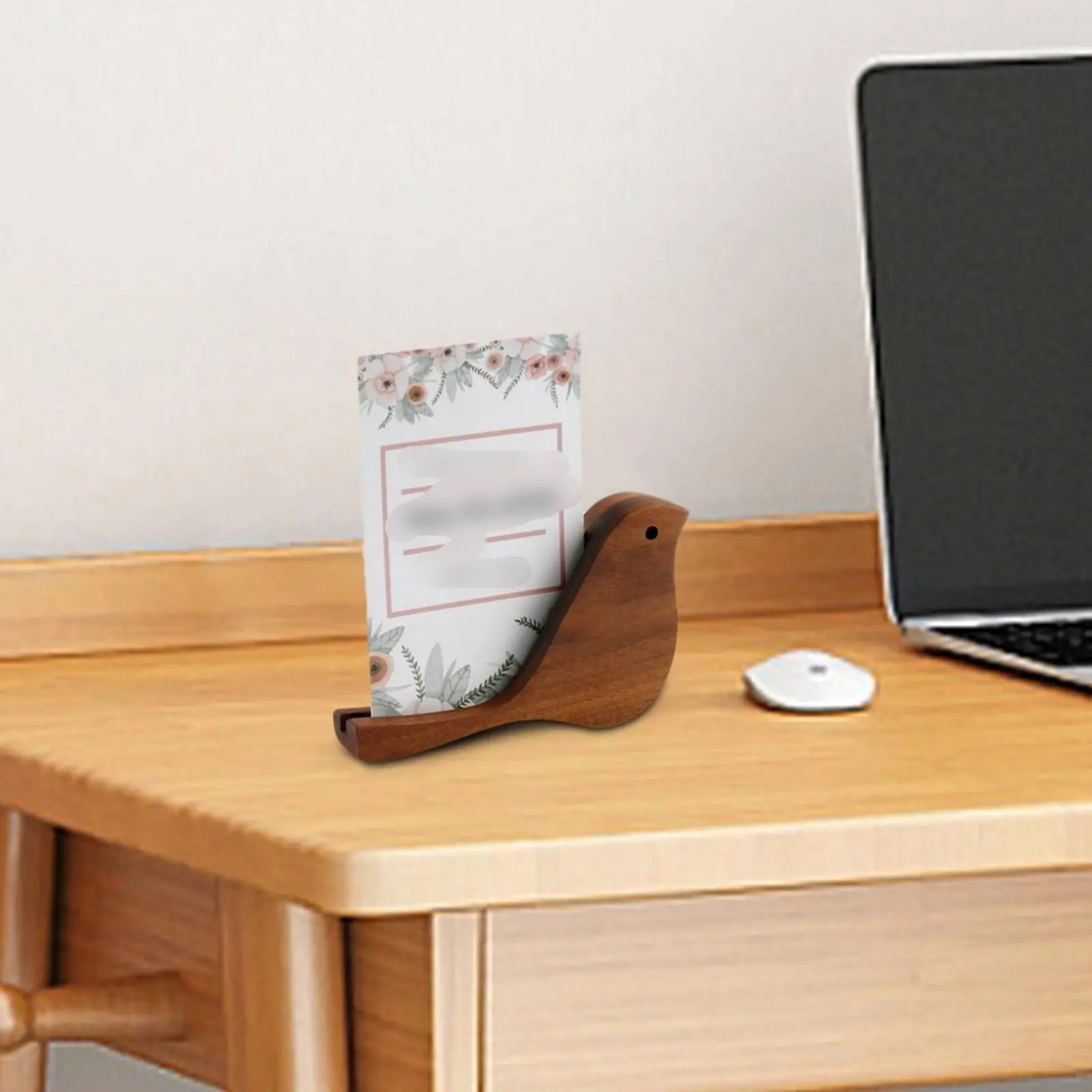 Wood Postcard Holder Creative Shape Wooden Bird Holder Bird Card Stand Desktop Business Card Display Stand Elegant for Office