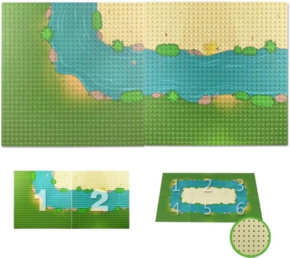Placa de base padrão rios de pastagem 10 "x 10" - Combinação perfeita da placa de base de tijolo de construção com marcas principais, para estradas urbanas Bu