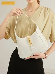 Ladies Single Shoulder Saddle Bags Fashion Tote Handbag Hasp New Designer Solid Color Pu Leather Summer Women Underarm Bag