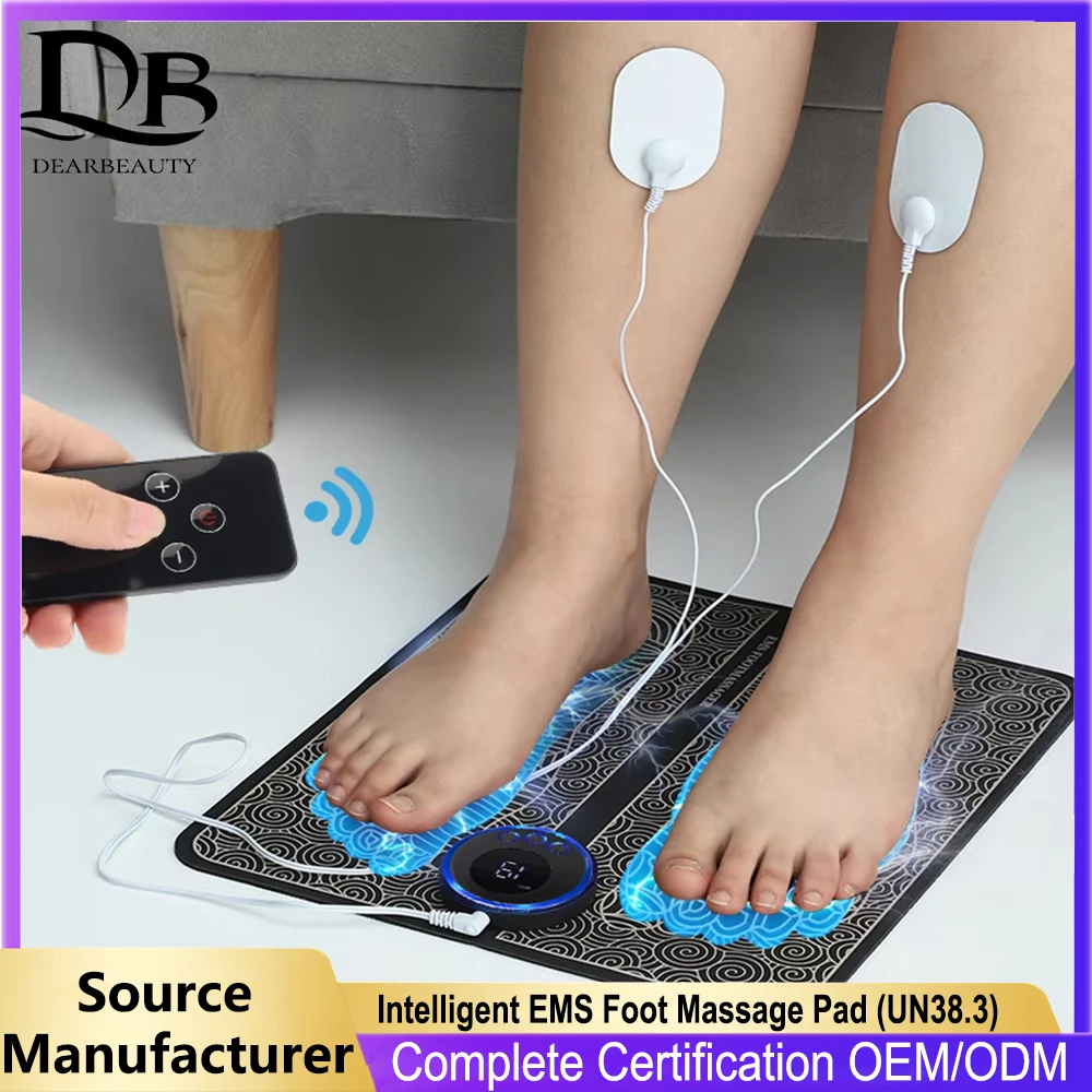 Intelligent EMS Foot Massage Pad with Remote Control Pulse Physiotherapy Micro-current Beautiful Leg Shaping Slimming Body