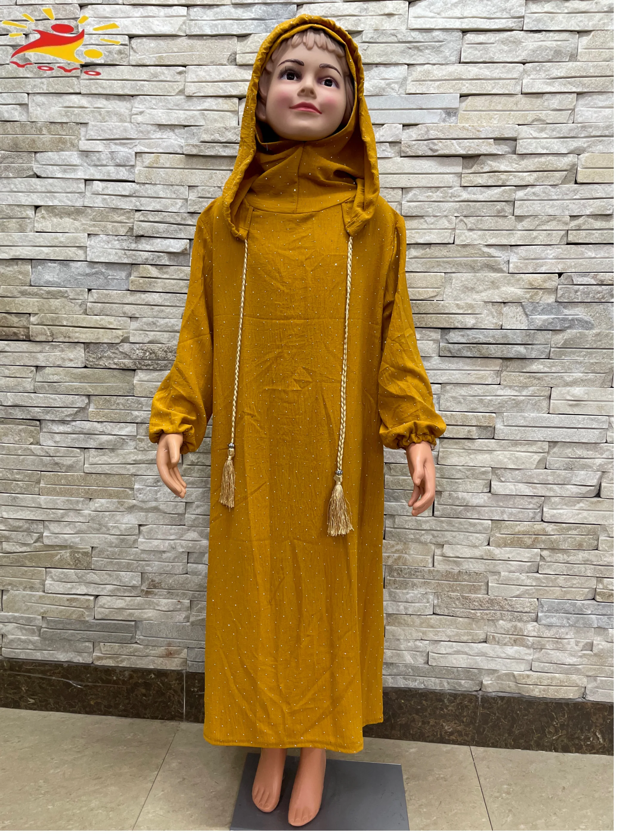 Eid enfants coton prière vêtement Robe filles musulmanes longue Khimar Hijab turquie Abaya robes Robe islamique couverture complète Robe Ramadan