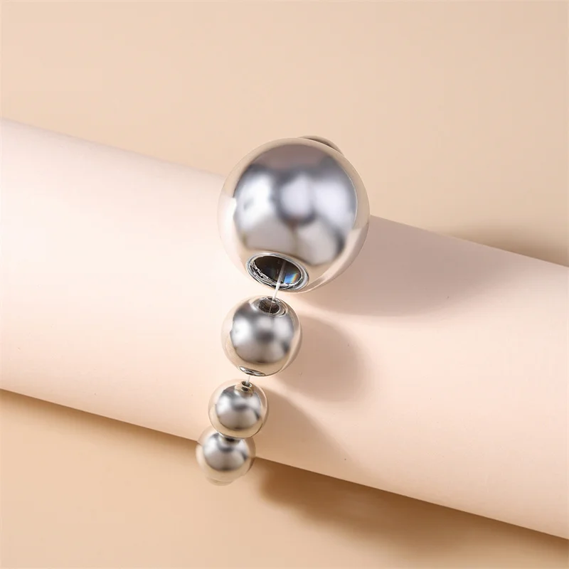 Punk Handgemachte Perlen Armbänder für Frauen Übertreiben Große Metall Ball Armbänder Mädchen Party Fesitval Schmuck Geschenke – Detail 8