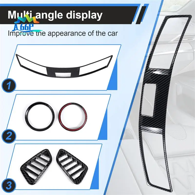

A66P-For Nissan Navara NP300 2015-2020 Carbon Fibre ABS Car Air Conditioner AC Outlet Vent Frame Cover Trim Accessories, 5PCS