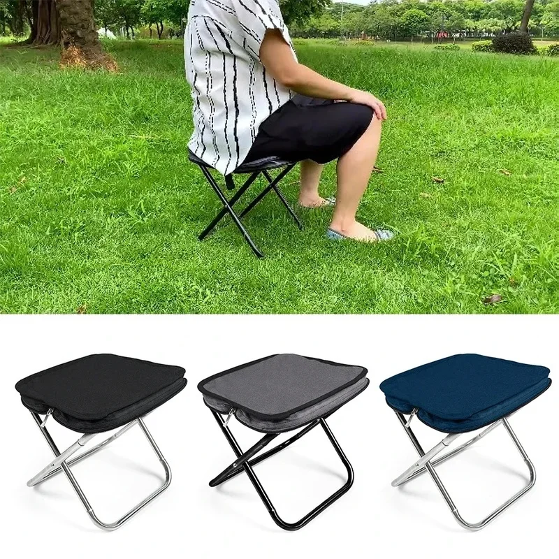 

Foldable Camping Stool Fishing Chair Portable Folding Stool with Storage Bag for Hiking Hunting Traveling Ultralight Bench