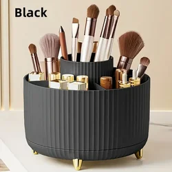 360 ° Soporte giratorio para brochas de maquillaje, organizador multifuncional de escritorio, almacenamiento de cosméticos para tocador, escritorio y baño, 5 ranuras