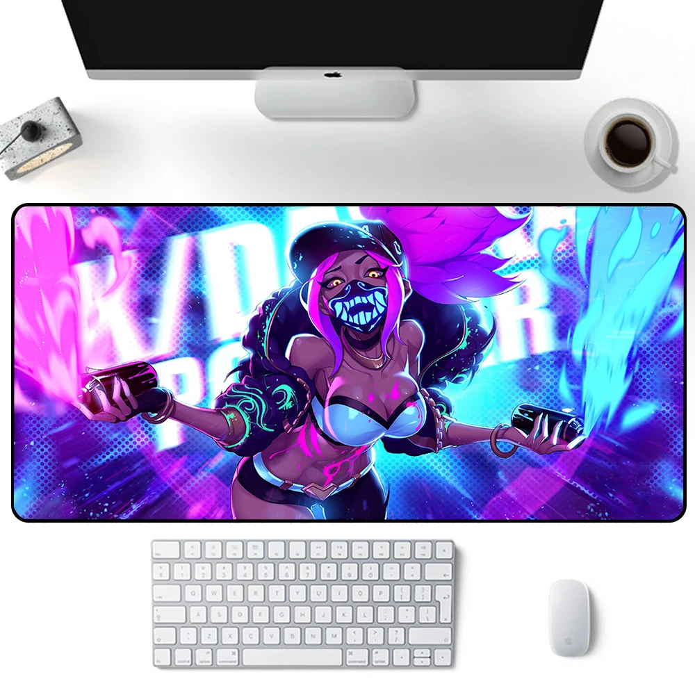 League of Legends KDA Akali Large Mouse Pad Gaming Mousepad PC Gamer Computer Office Mouse Mat XXL Laptop Keyboard Mat Desk Pad