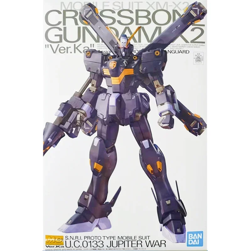 Bandai Genuine Model Kit Anime Figure MG 1/100 Mobile Suit Crossbone GundamX2 KA Action Figures Collectible Toys Gifts for Kids