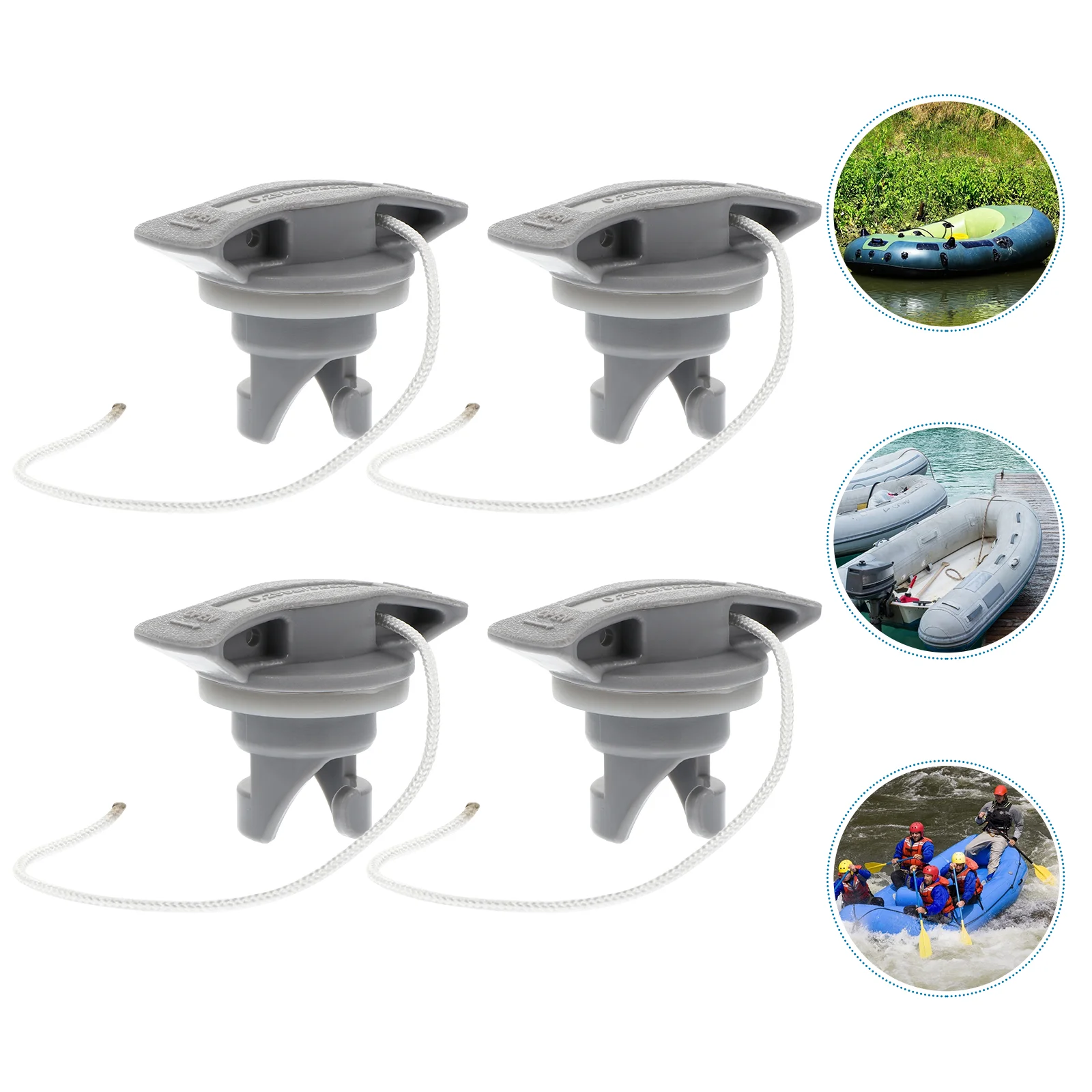 4 Pcs Kayak Air Valve Cover Adapter Boat Cap Blow up Mattress Plug Kayaks Lock Inflatable