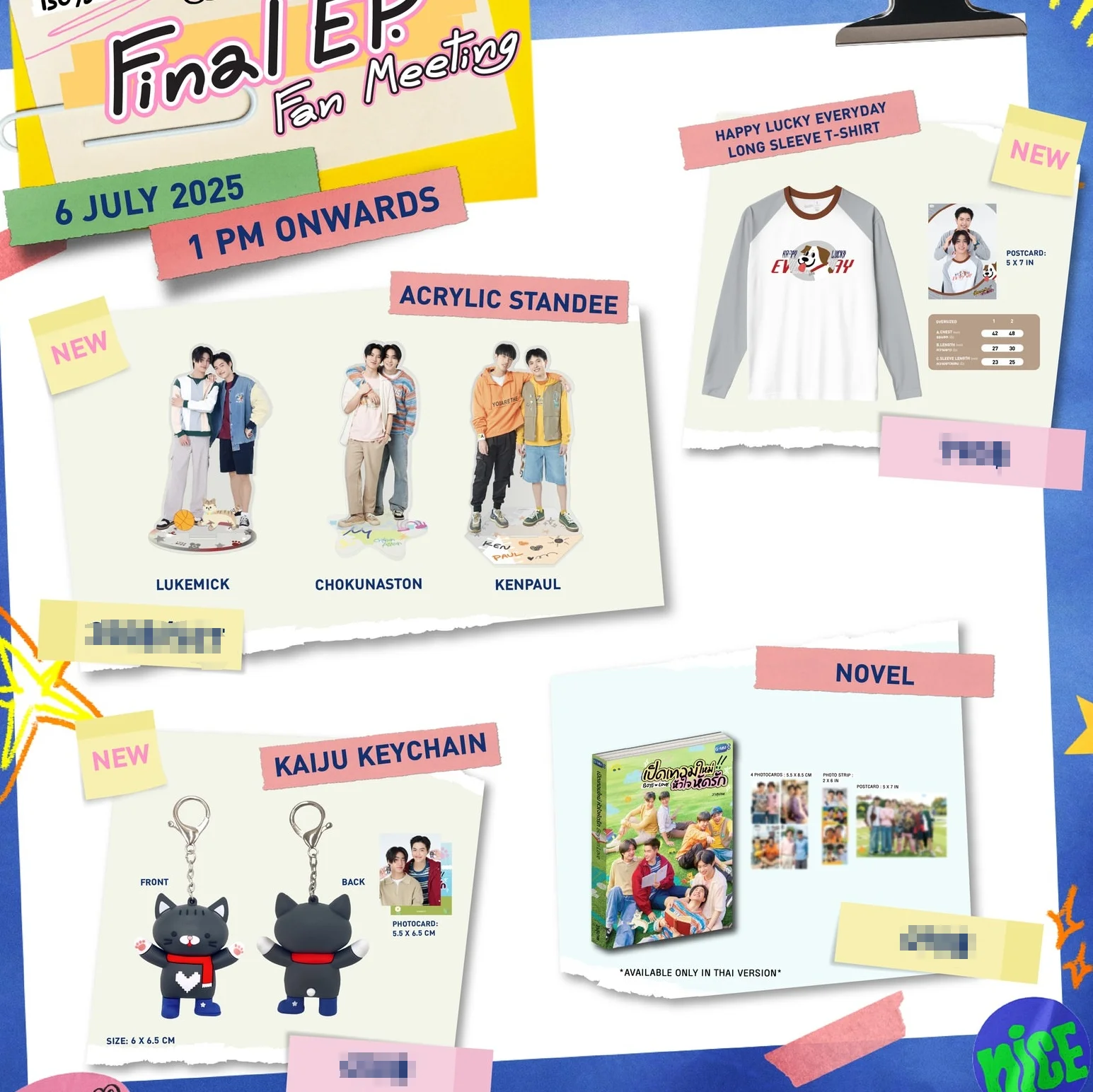 

Thai drama Boys In Love Goods LukeMick ChokunAston KenPaul acrylic stand keychain Novel book official original pre sale