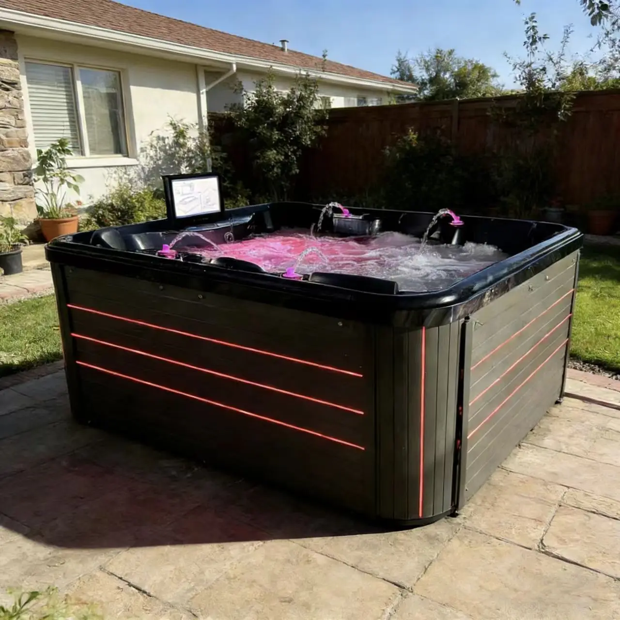 Jacuzzis y Saunas, Jacuzzi Exterior para 6 Personas, Bañera de Hidromasaje Exterior Independiente, Precio de Fábrica