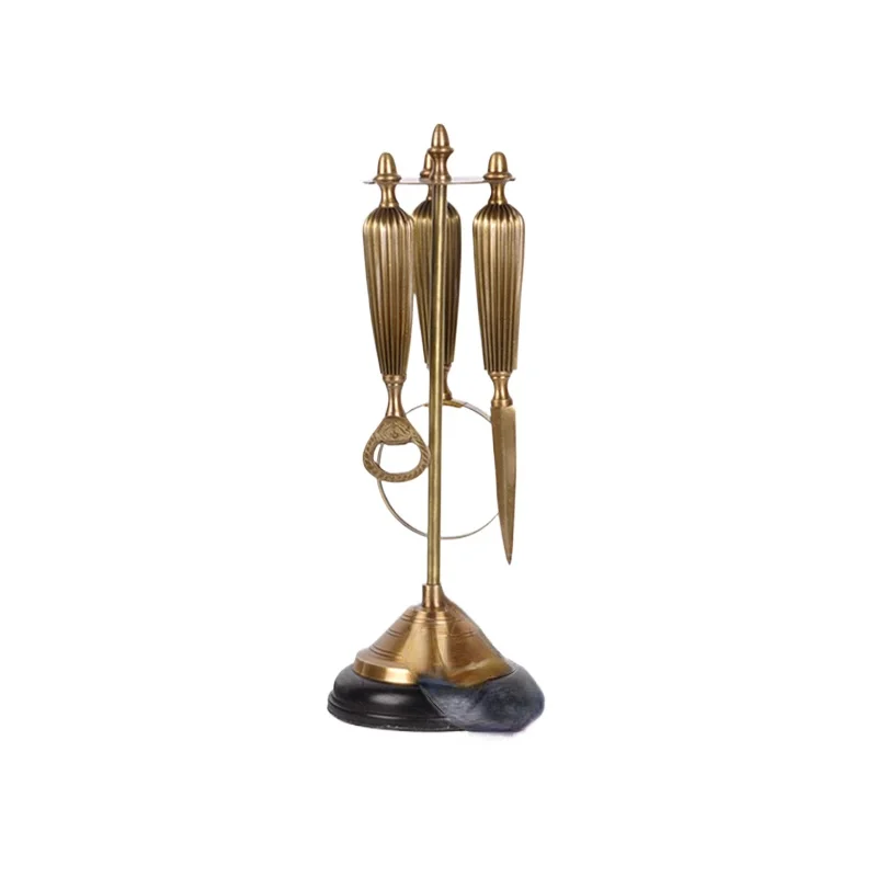 Imported Brass Retro Magnifying Glass Letter Opener Bottle Opener Study Decoration