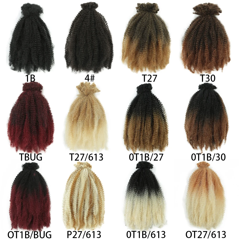 Afro Kinky Curly Bulk Synthetic Braiding Hair 12 inch Protein Fiber Durable Curl Hair Soft Micro Twist Braids Hair  Extensions image 2