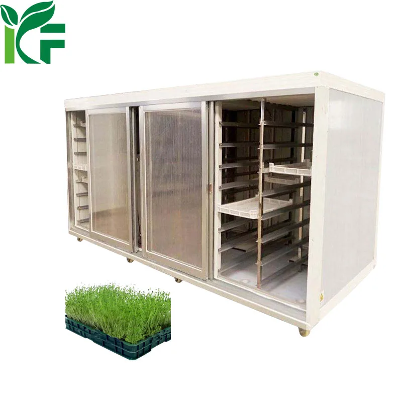 Commercial Automatic Hydroponic Seeds Germinate Machine Green Fodder Making Barley Breeding Room Sale Farm Beans Soybeans Food