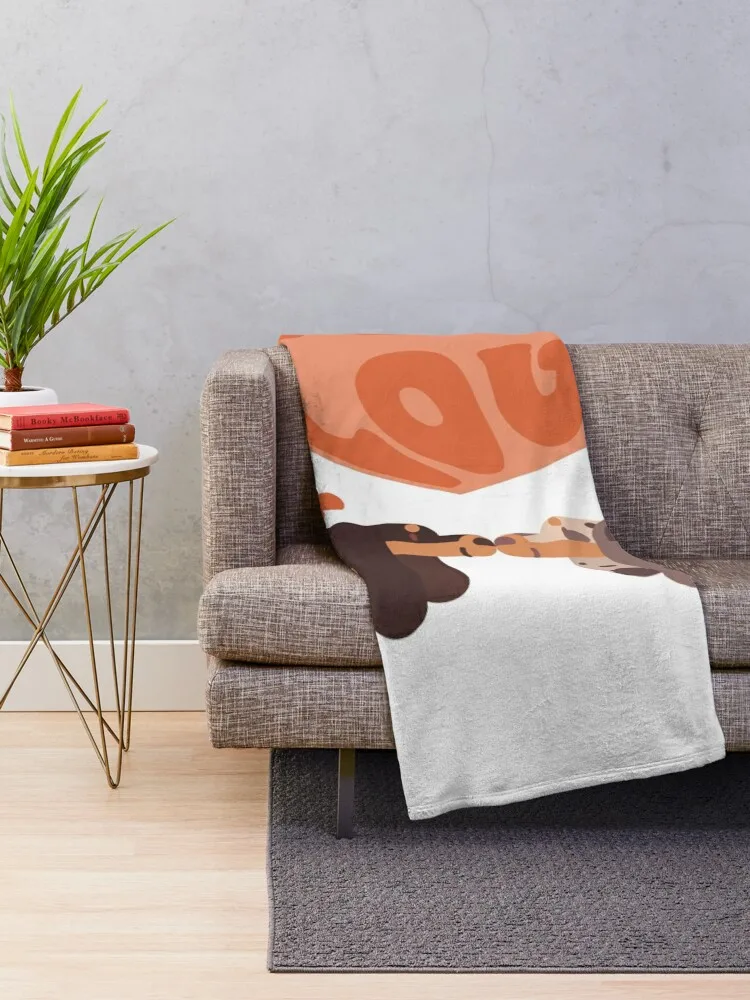 Dachshund couple (Brown and Harlequin) Throw Blanket Cute Single christmas decoration Fashion Sofas Blankets