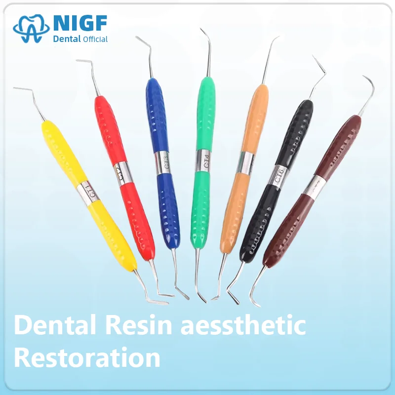 NIGF Dental Resin Filler Aesthetic Restoration Kit Silicone Handle For Resin Knife Plastic Dresser Dentistry Tool Instrumen