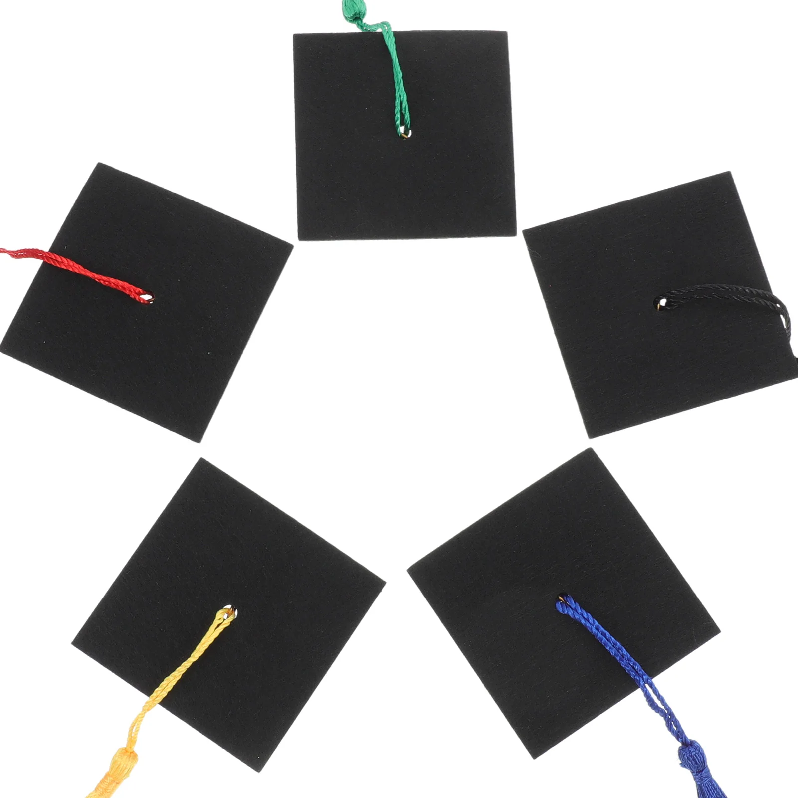 

5 Pcs Mini Graduation Cap Decoration with Tassel for Wine Bottle Party Favor Novelty Design Bright Color Practical Table