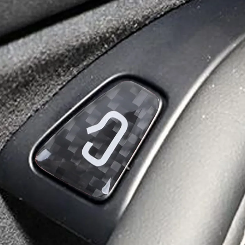 For Tesla door opening button carbon fiber sticker, drip glue carbon fiber decorative door opening button sticker, interior modi