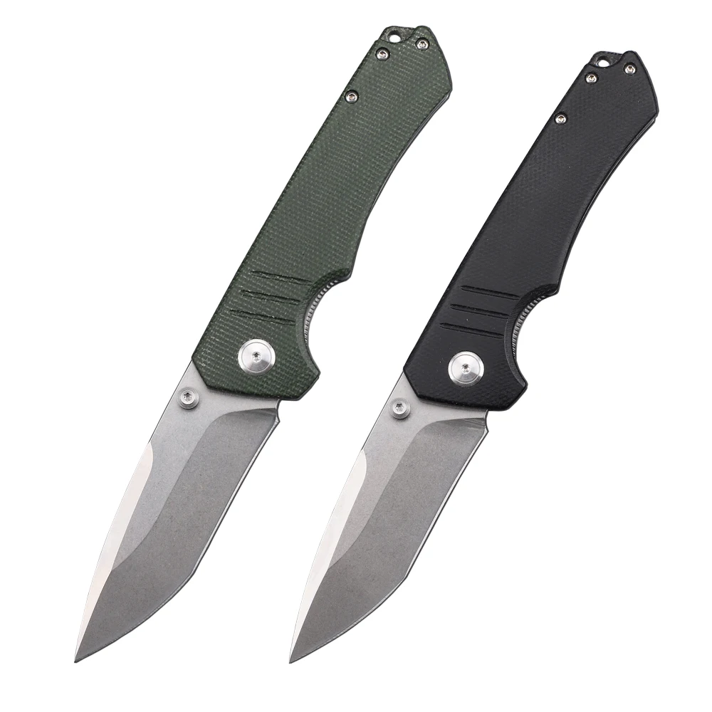 New K110 Steel Linen Handle Folding Knife Ceramic Ball Bearing Outdoor EDC Camping Fishing Pocket Tool Knife