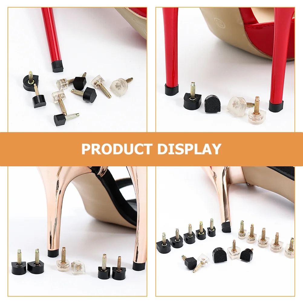 6 Pairs Anti-skid Heel Tip High Studs Heels Spike for Women Shoe Repair Heeled Loafers