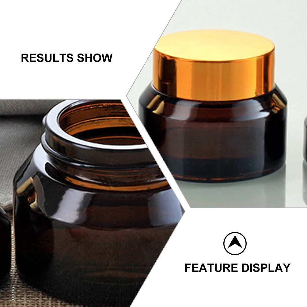 Pot en verre fendu pour crème pour le visage, 6 pièces, petites bouteilles en verre portables anti-fuite, récipient rechargeable pour la peau, Lotion pour cheveux