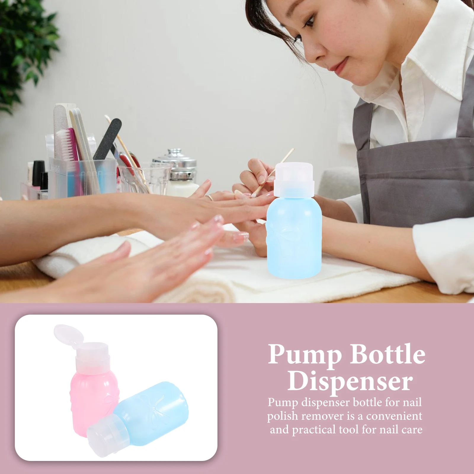 4 قطعة المحمولة دفع أسفل مضخة موزعات مزيل ماكياج زجاجات مزيل طلاء الأظافر حاويات فارغة السفر موزع سائل #5