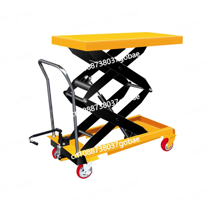 

Manual hydraulic lift platform car Mobile electric lift Small lift Simple trolley