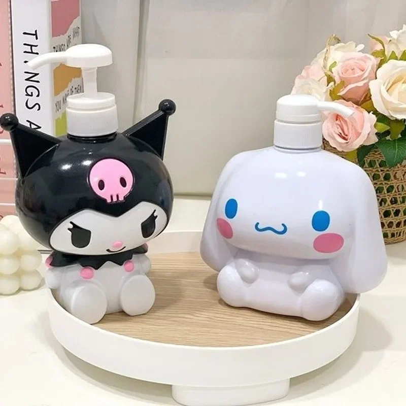 Sanrio Kuromi My Melody Shower Gel Shampoo Bottle Press Bottle Large Empty Bottle Push-type Pump Head Dispensing Bottles Anime