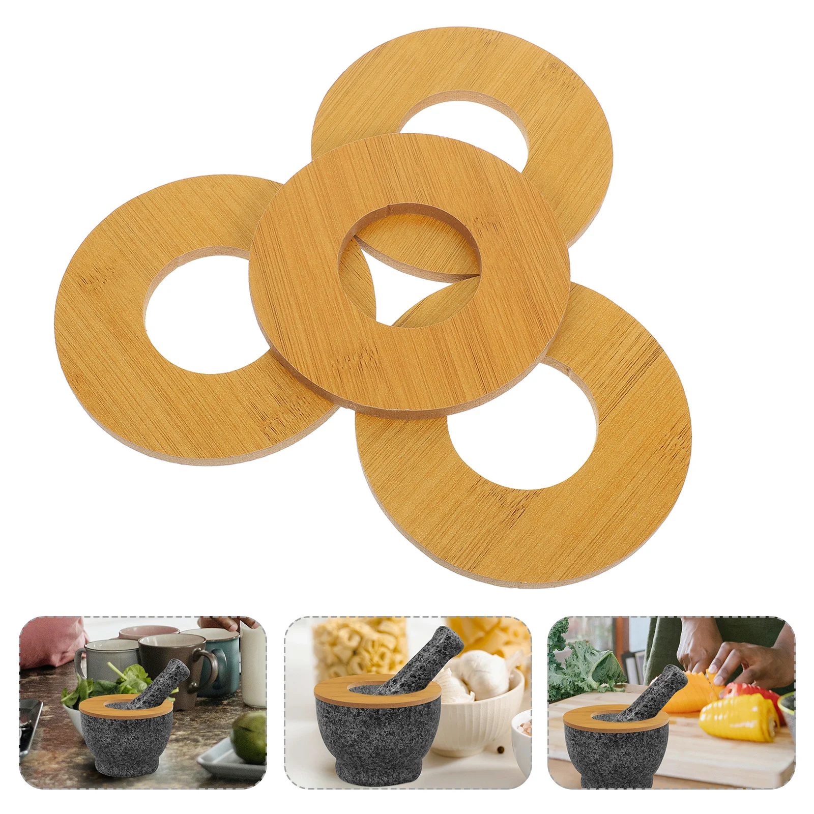 

4Pcs Garlic Grinding Bowl Lids Proof Covers Small Compact Mashing Bowl Reusable Kitchen Accessories